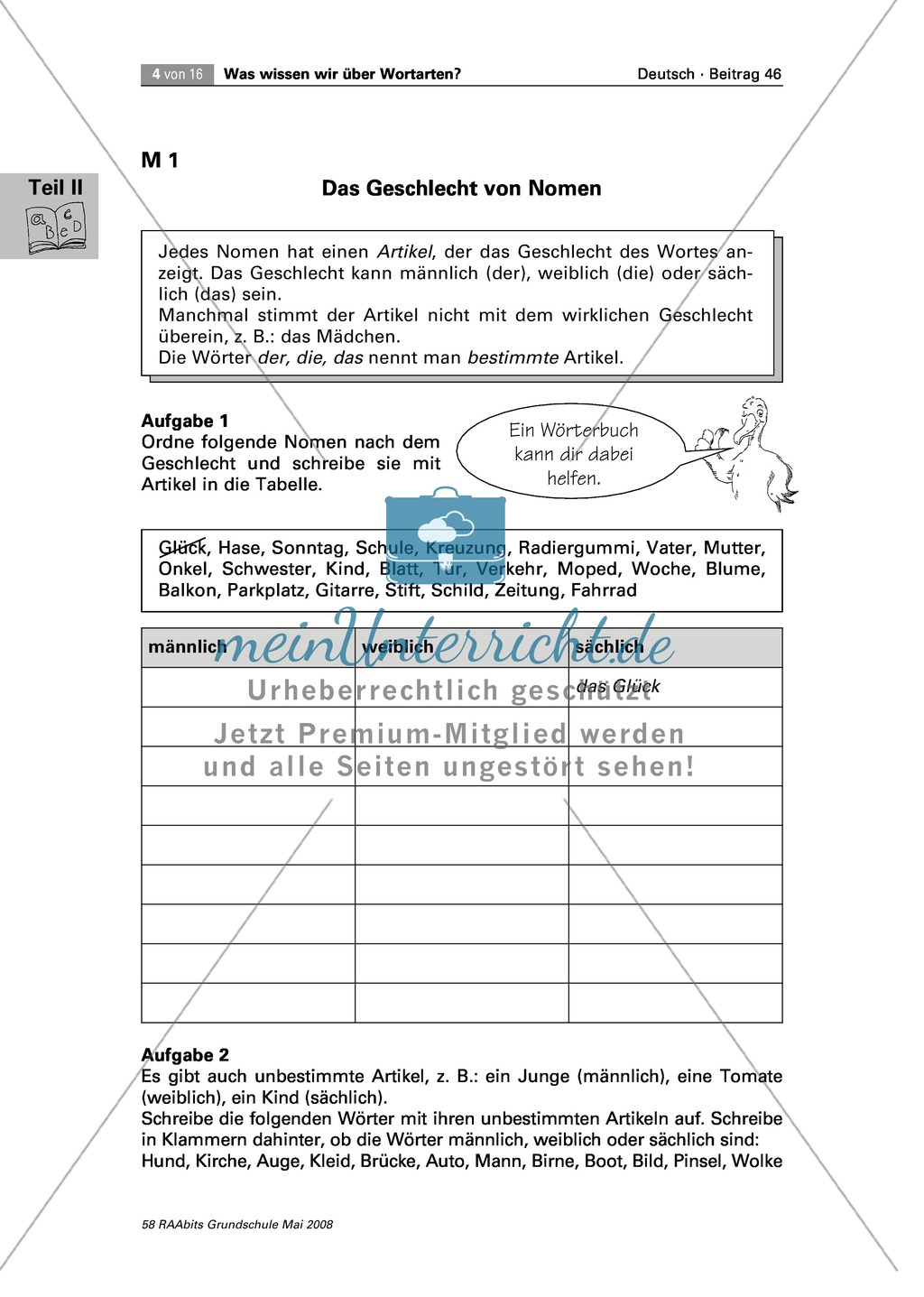 Die Wortarten: Nomen - Schreibweise + Rechtschreibregeln Preview 1