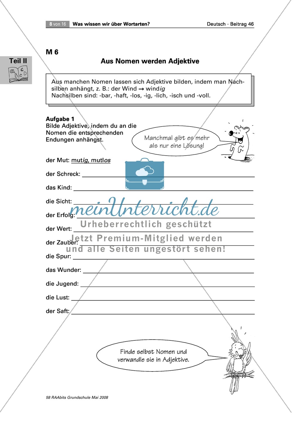 Die Wortarten: Adjektive - Schreibweise + Rechtschreibregeln Preview 1