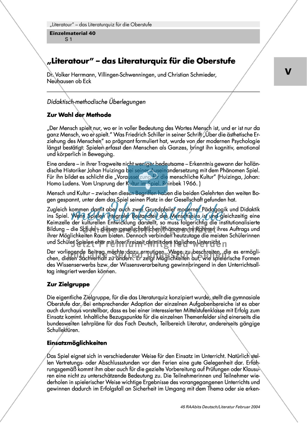 Literaturquiz für die Oberstufe Preview 1