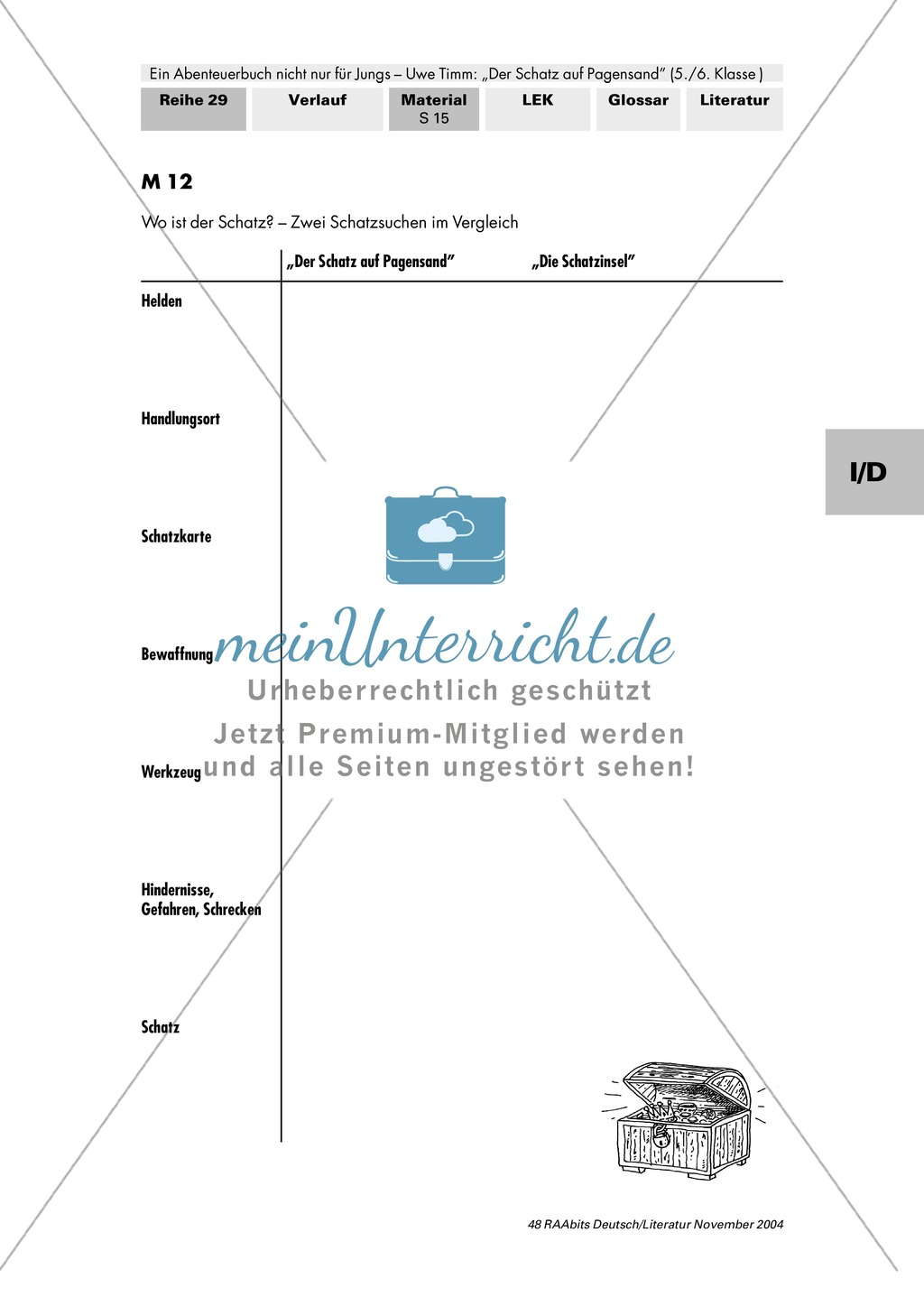 Zwei Schatzsuchen im Vergleich: Uwe Timm:
