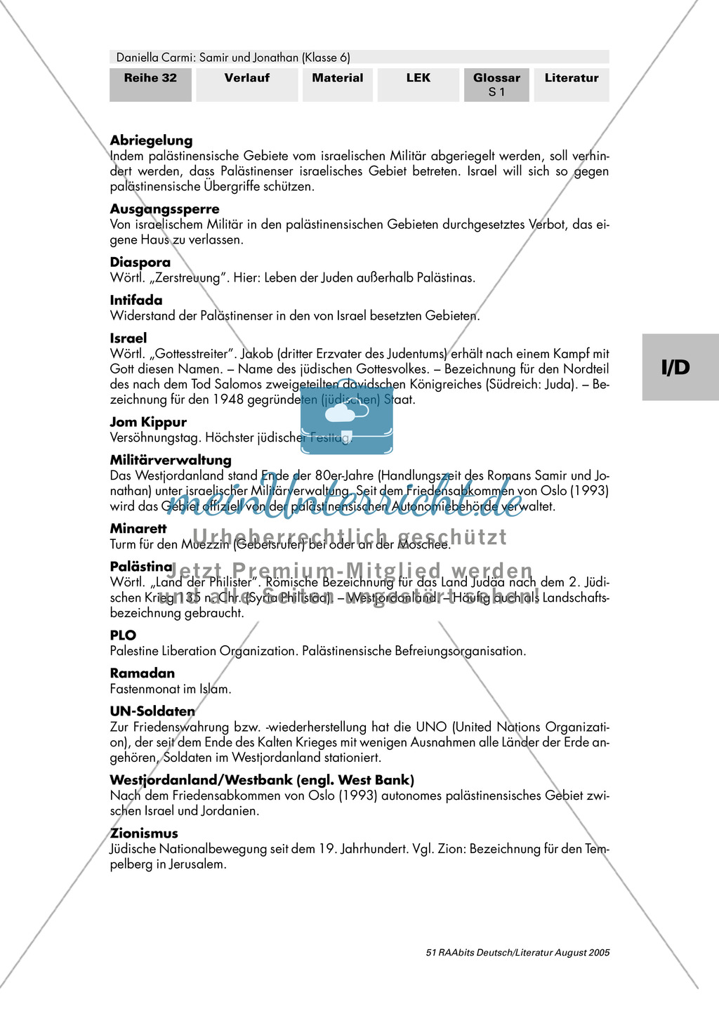 Glossar zur Lektüre