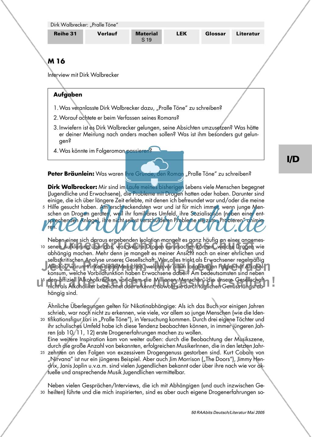 Der Autor Dirk Walbrecker / Zusammenfassung der Einheit Preview 1