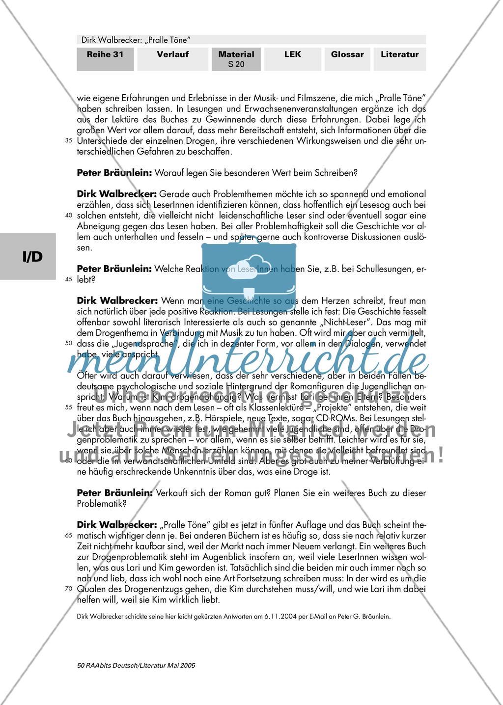 Der Autor Dirk Walbrecker / Zusammenfassung der Einheit Preview 2