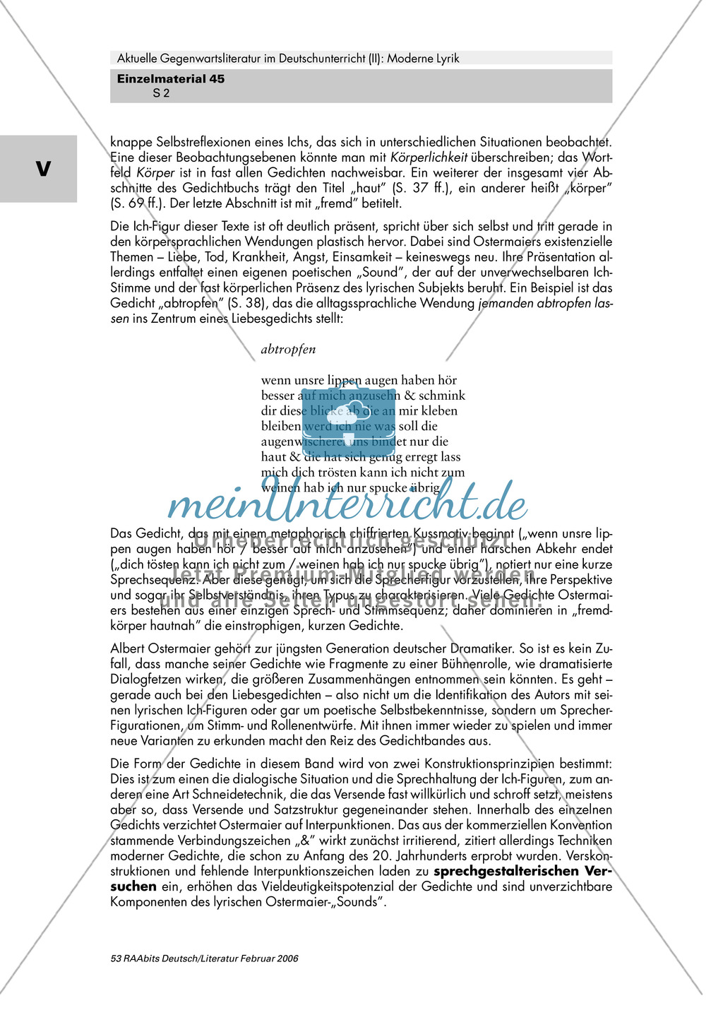 Moderne Lyrik im Deutschunterricht Preview 2
