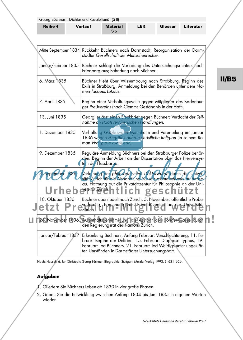 Büchner – Urteile über einen Dichter / Büchners Biografie Preview 4