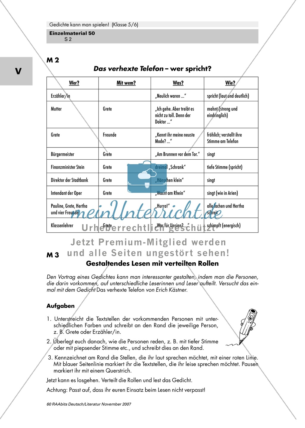 Inszenierung zweier Gedichte von Erich Kästner und Ernst Jandl mit Gestik, Mimik und Intonation als Mittel zur Texterschließung Preview 2