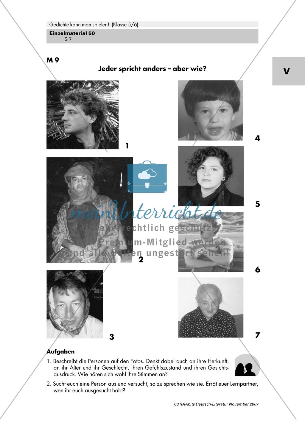 Inszenierung zweier Gedichte von Erich Kästner und Ernst Jandl mit Gestik, Mimik und Intonation als Mittel zur Texterschließung Preview 7