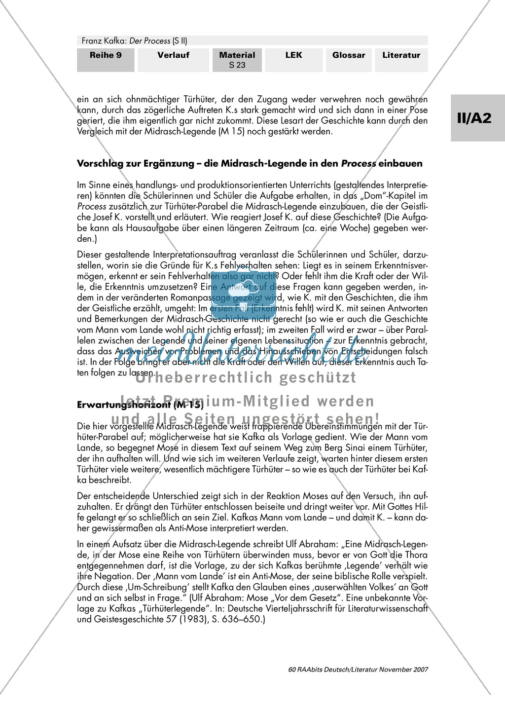 Franz Kafka "Der Process": Interpretation durch Inszenierung - Verschiedene Deutungsvarianten der Parabel "Vor dem Gesetz" Preview 3