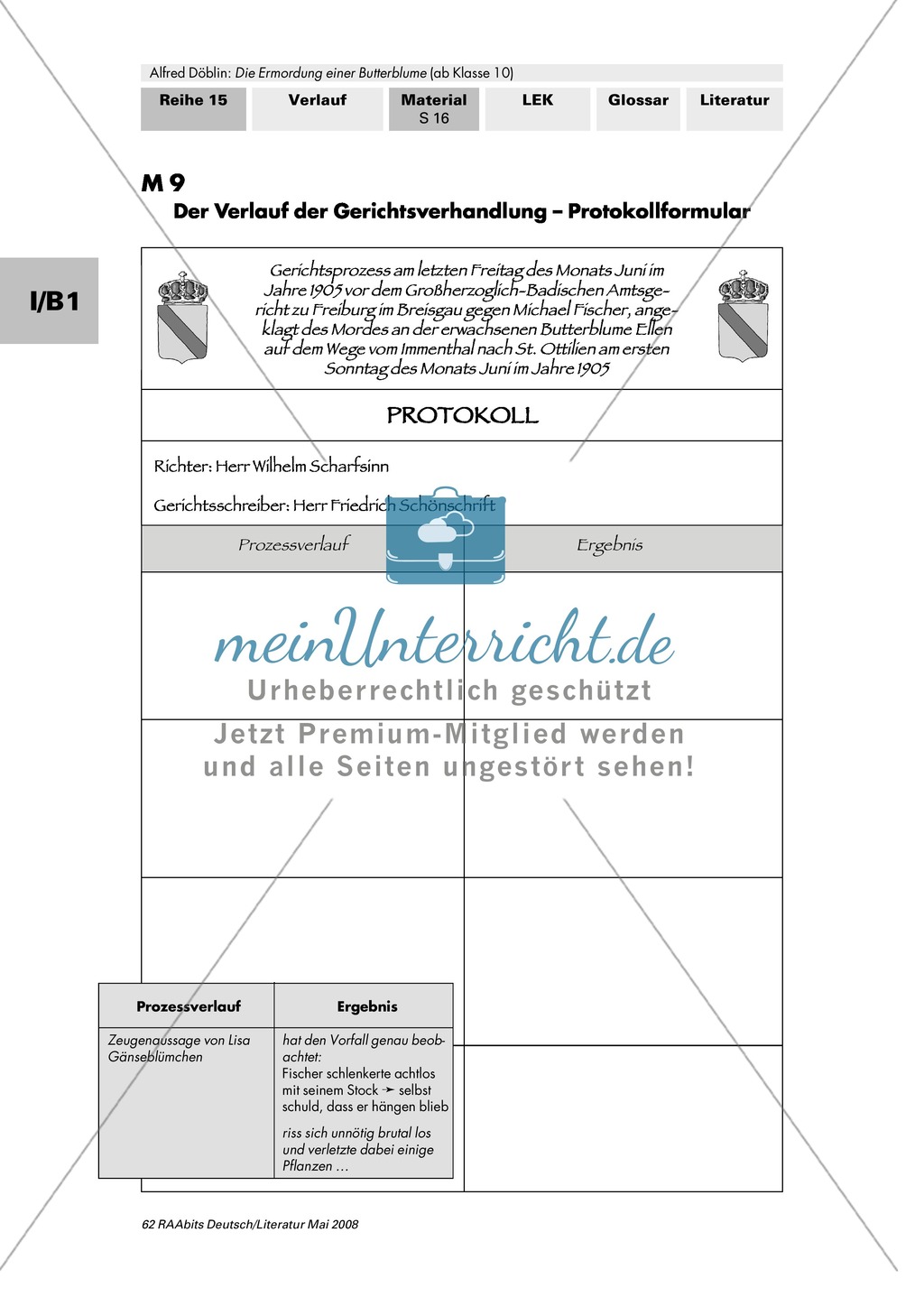 Planspiel zu Alfred Döblin: