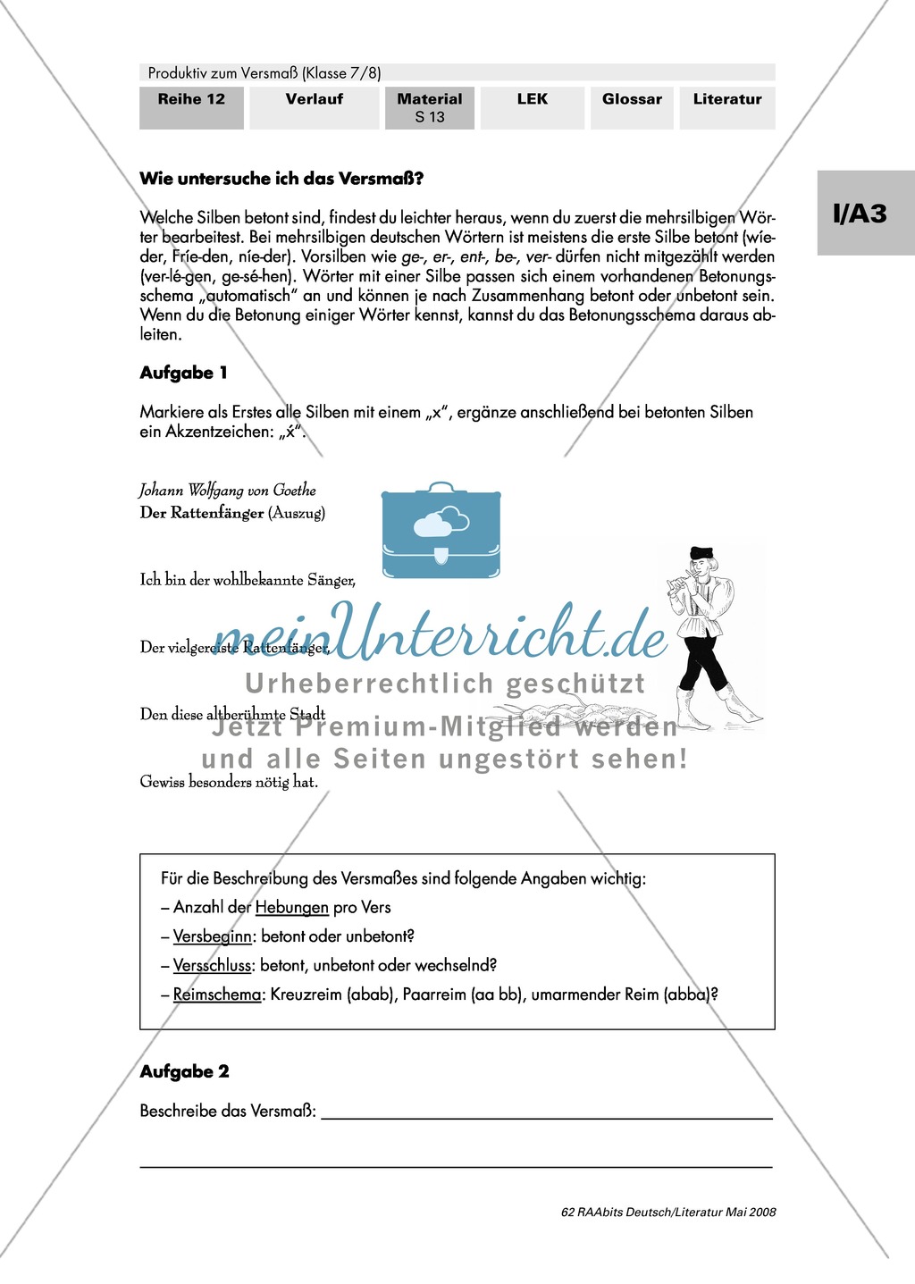 Versmaß erkennen und einhalten + Geburtstagsgedicht schreiben Preview 2