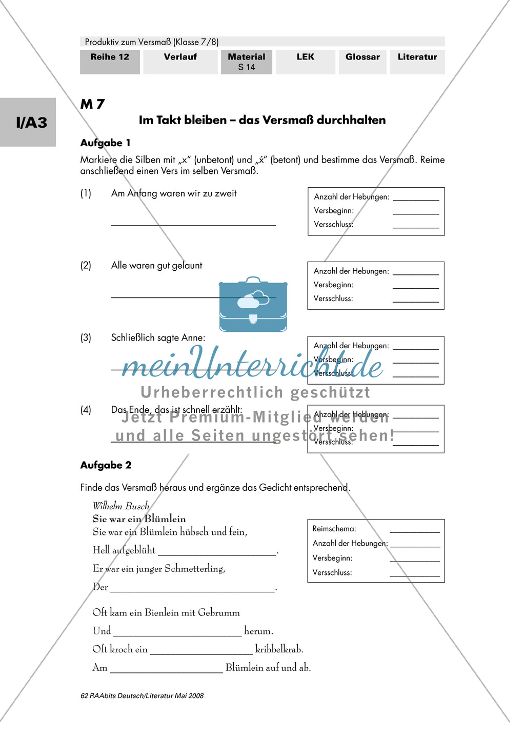 Versmaß erkennen und einhalten + Geburtstagsgedicht schreiben Preview 3