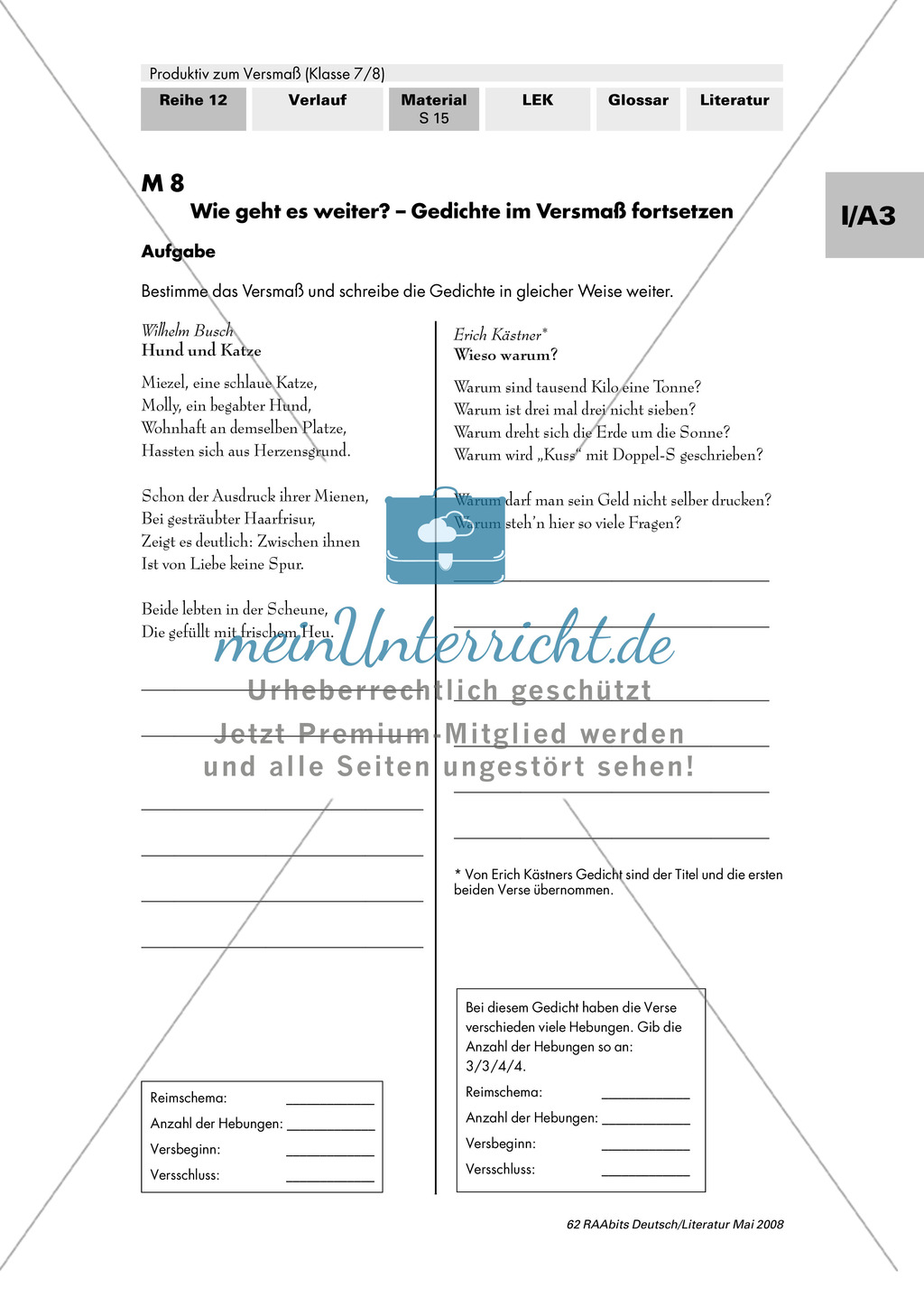 Versmaß erkennen und einhalten + Geburtstagsgedicht schreiben Preview 4