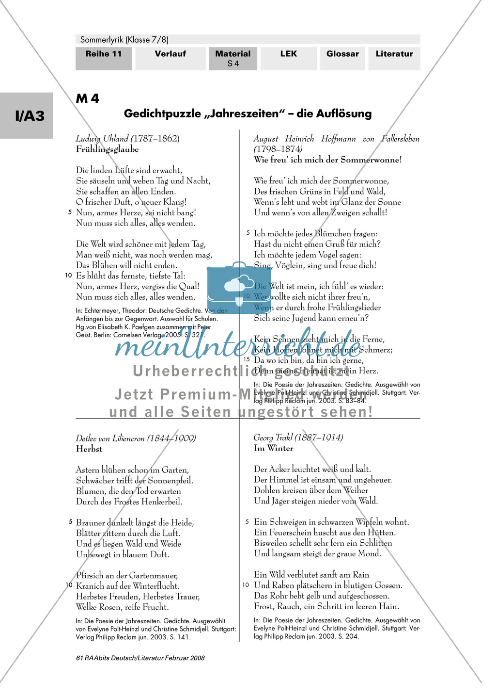 Sommerlyrik: Einführung in das Thema - Fachbegriffe zur Analyse von Gedichten Preview 4