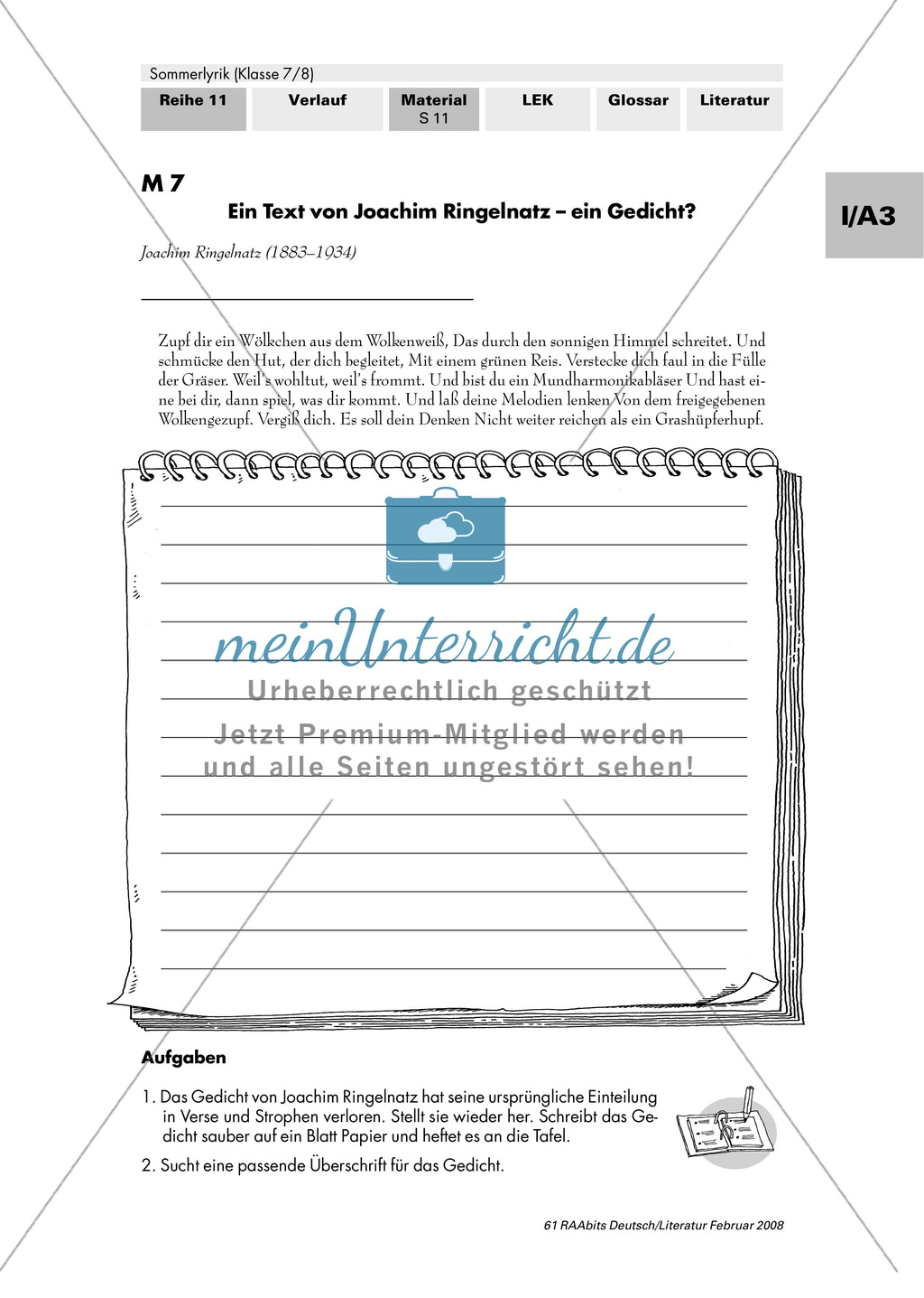 Sommerlyrik: Drei Sommergedichte aus drei Jahrhunderten - Anwendung von Lyrikkenntnissen zu Reim + Rhythmus Preview 3