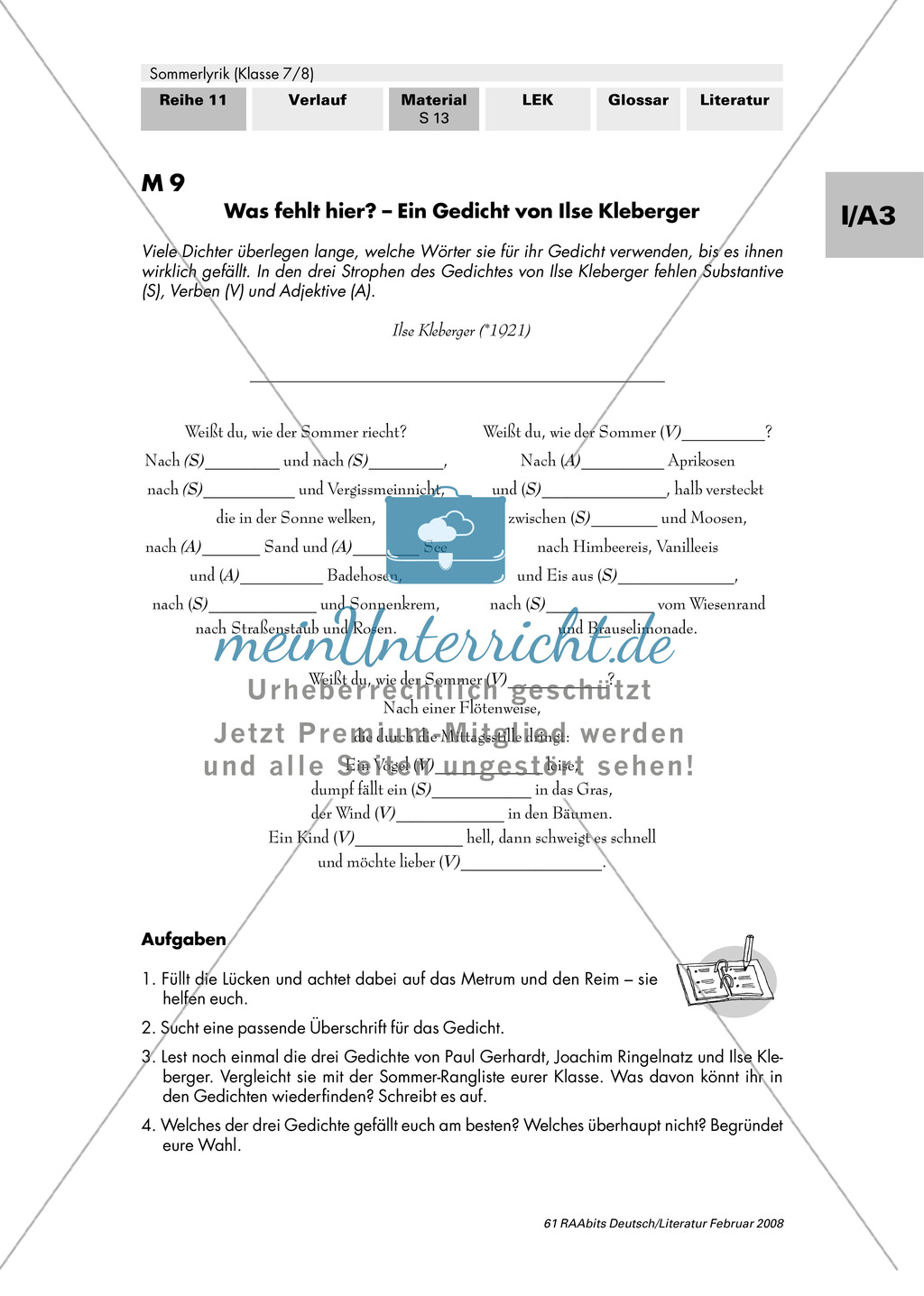 Sommerlyrik: Drei Sommergedichte aus drei Jahrhunderten - Anwendung von Lyrikkenntnissen zu Reim + Rhythmus Preview 5