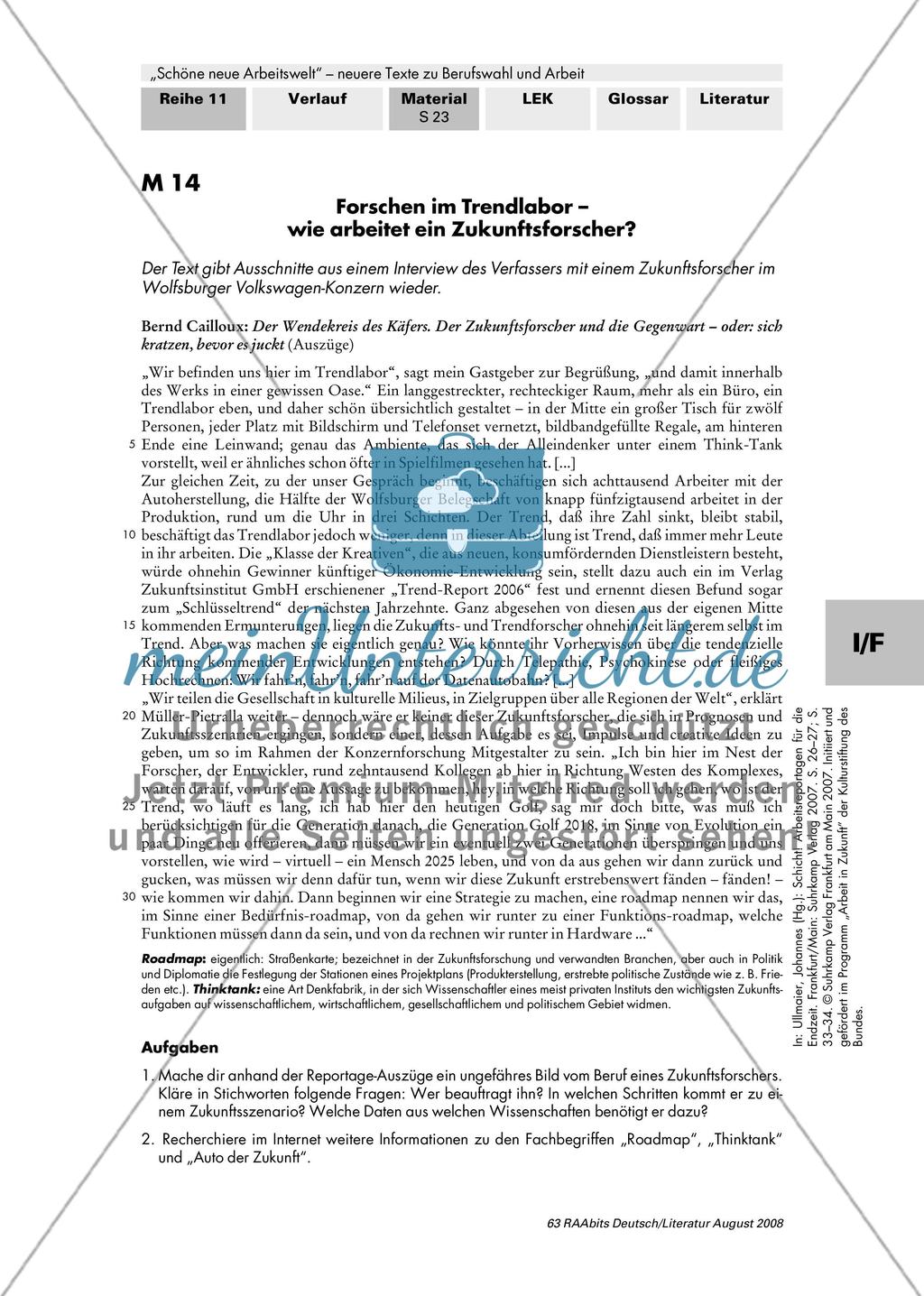 Berufswahl / Ausbildung im Luxusrestaurant / Strategien für den Berufsalltag / „Es gibt kein richtiges Leben im falschen!“ / Zukunftsforschung als Beruf Preview 17