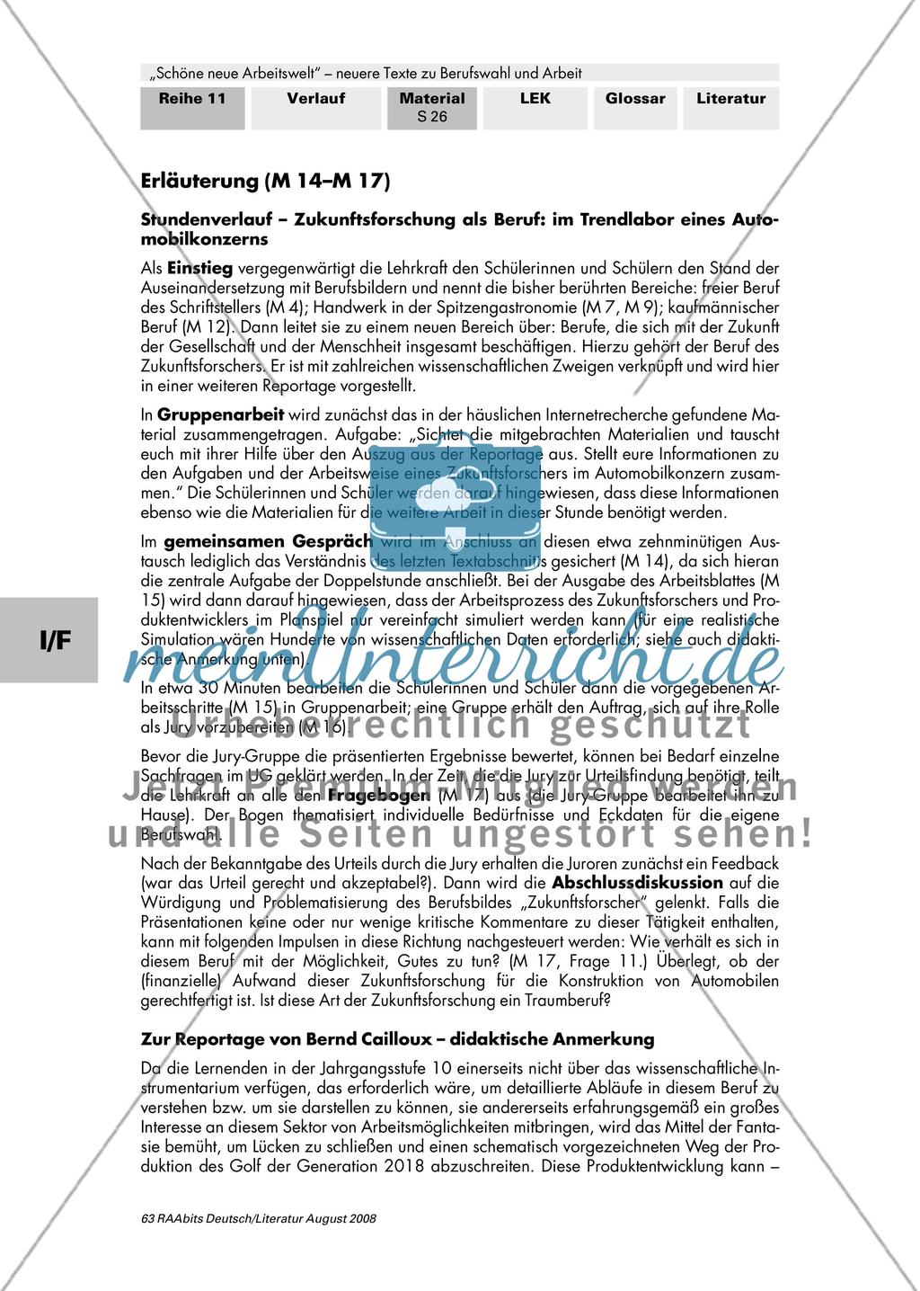 Berufswahl / Ausbildung im Luxusrestaurant / Strategien für den Berufsalltag / „Es gibt kein richtiges Leben im falschen!“ / Zukunftsforschung als Beruf Preview 20