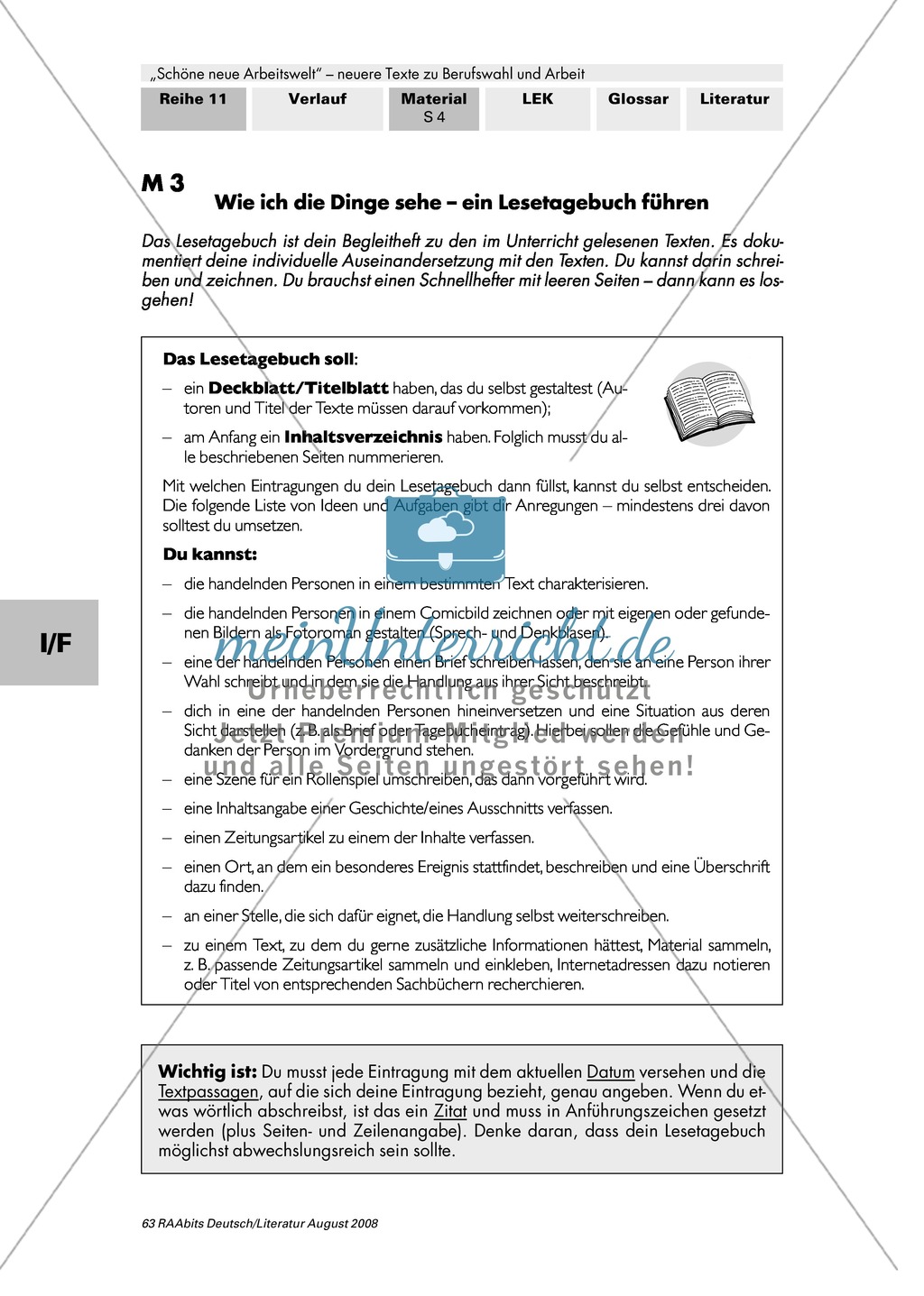 Berufswelt ? Was kommt da auf mich zu?: Songtext: Die Ärzte: "Junge" + Fragebogen + Lesetagebuch führen Preview 3