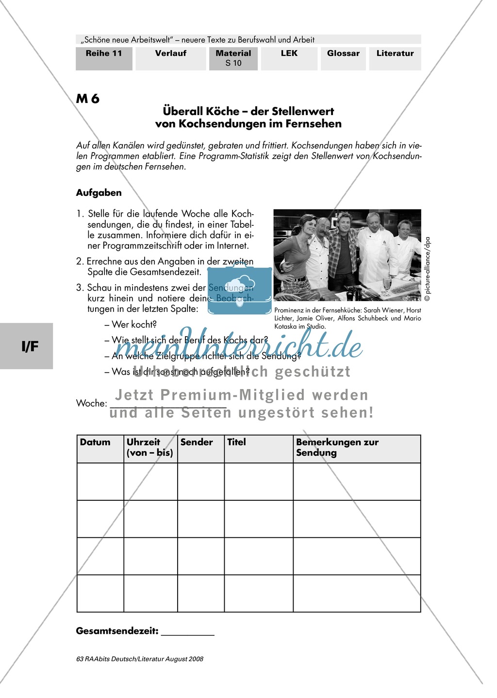 Ausbildung im Luxusrestaurant: Reportage am Beispiel des Stellenwerts von Kochsendungen Preview 1