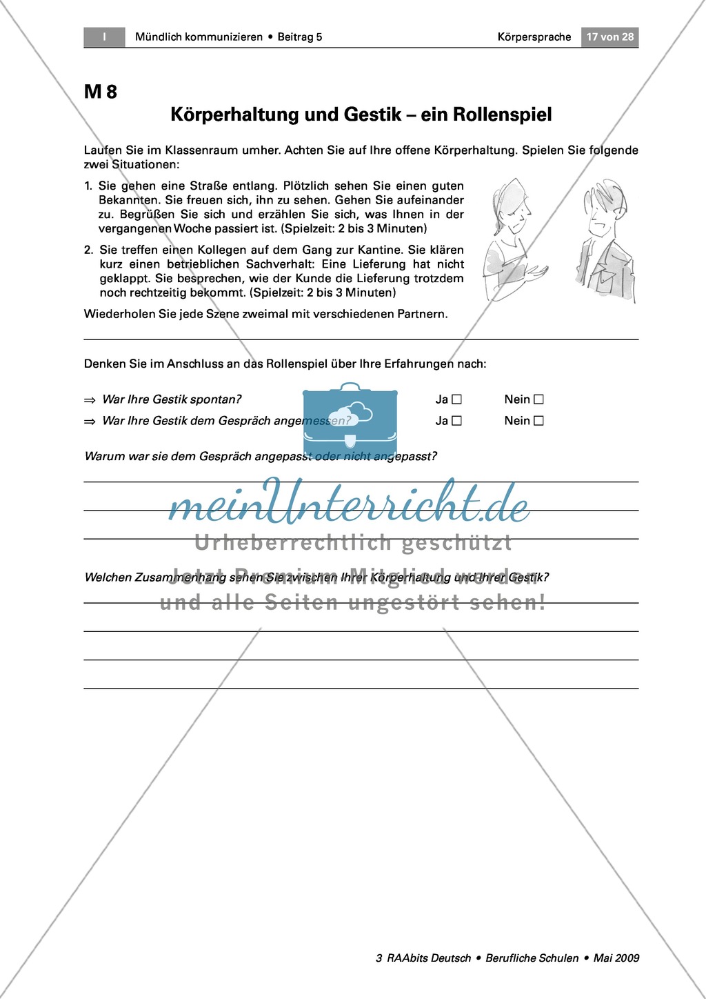 Körpersprache: Die Bedeutung der Gestik für die Kommunikation anhand eines Vortrags und eines Rollenspiels erkennen Preview 6
