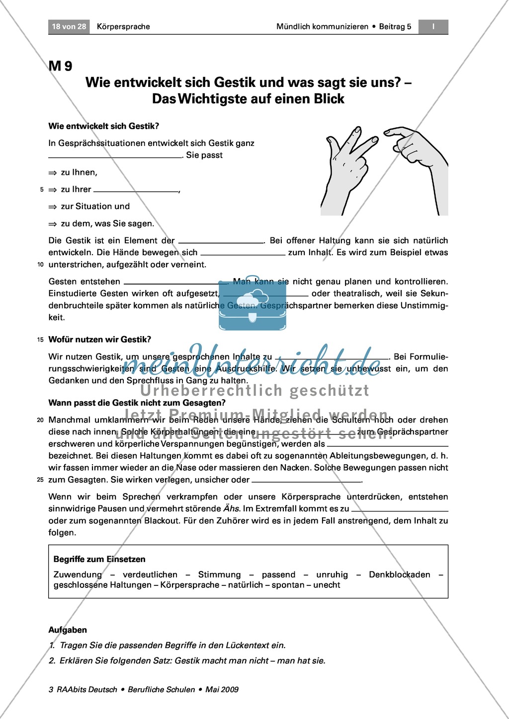 Körpersprache: Die Bedeutung der Gestik für die Kommunikation anhand eines Vortrags und eines Rollenspiels erkennen Preview 7