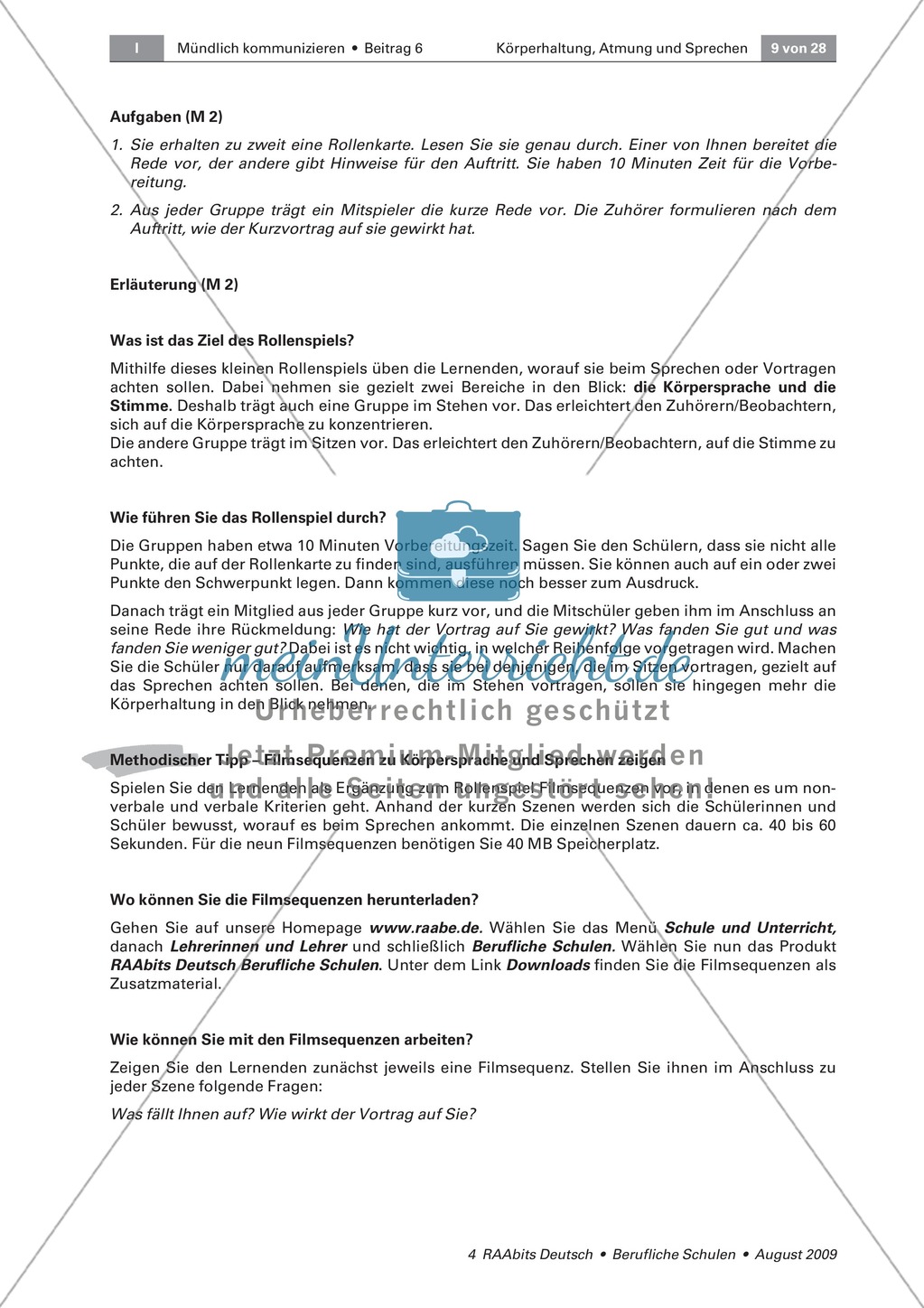Körperhaltung, Atmung und Sprache: Zusammenhang von Körpersprache und Stimme anhand eines Rollenspiels und Filmsequenzen kennenlernen Preview 5