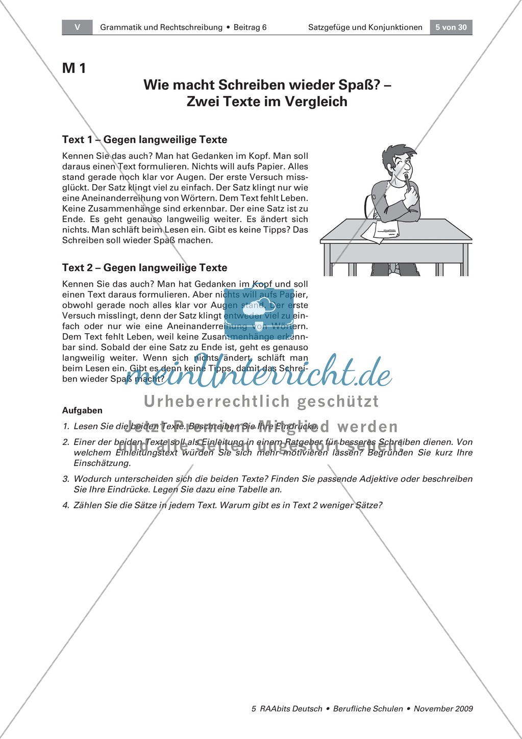 Satzgefüge und Konjunktionen: Texte interessanter gestalten lernen Preview 1