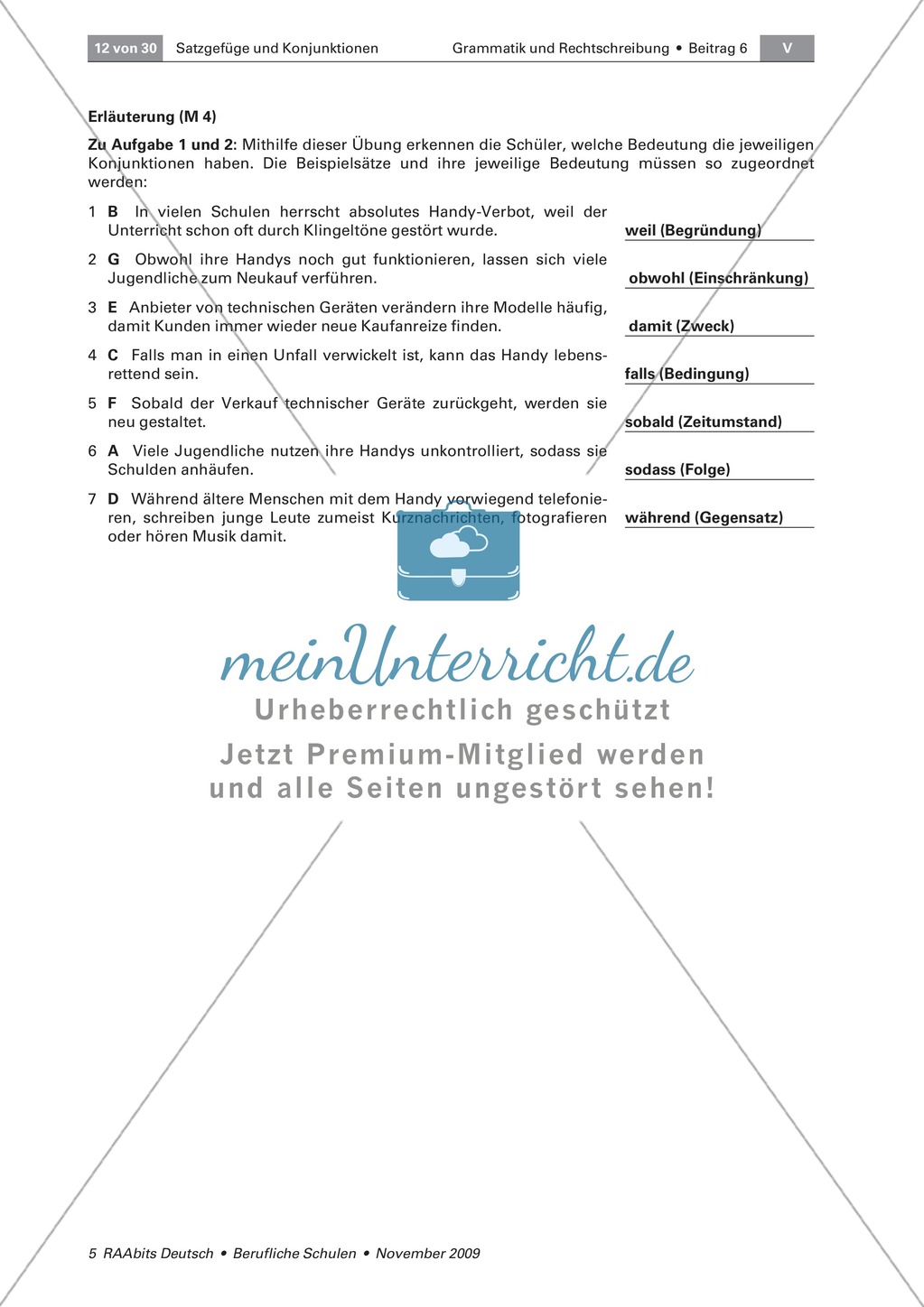 Satzgefüge und Konjunktionen: Verbindungen, Beziehungen und Bedeutung erkennen lernen Preview 4