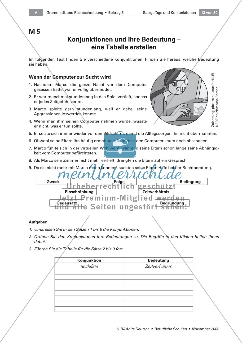 Satzgefüge und Konjunktionen: Verbindungen, Beziehungen und Bedeutung erkennen lernen Preview 5