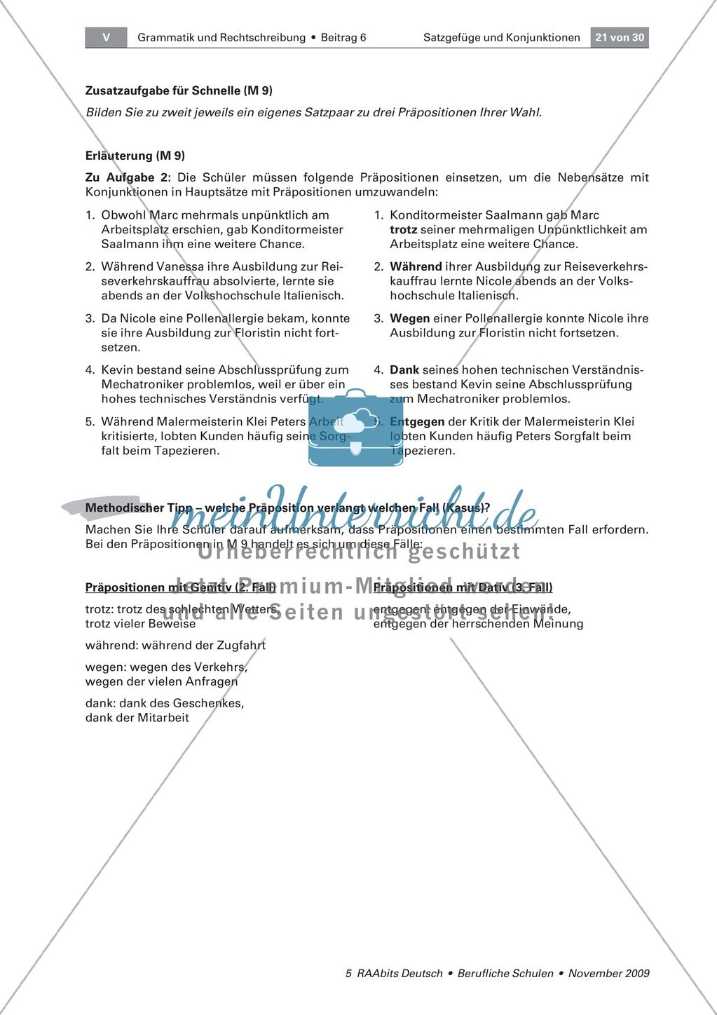 Satzgefüge und Konjunktionen: Konjunktionen und Präpositionen richtig einsetzen Preview 2