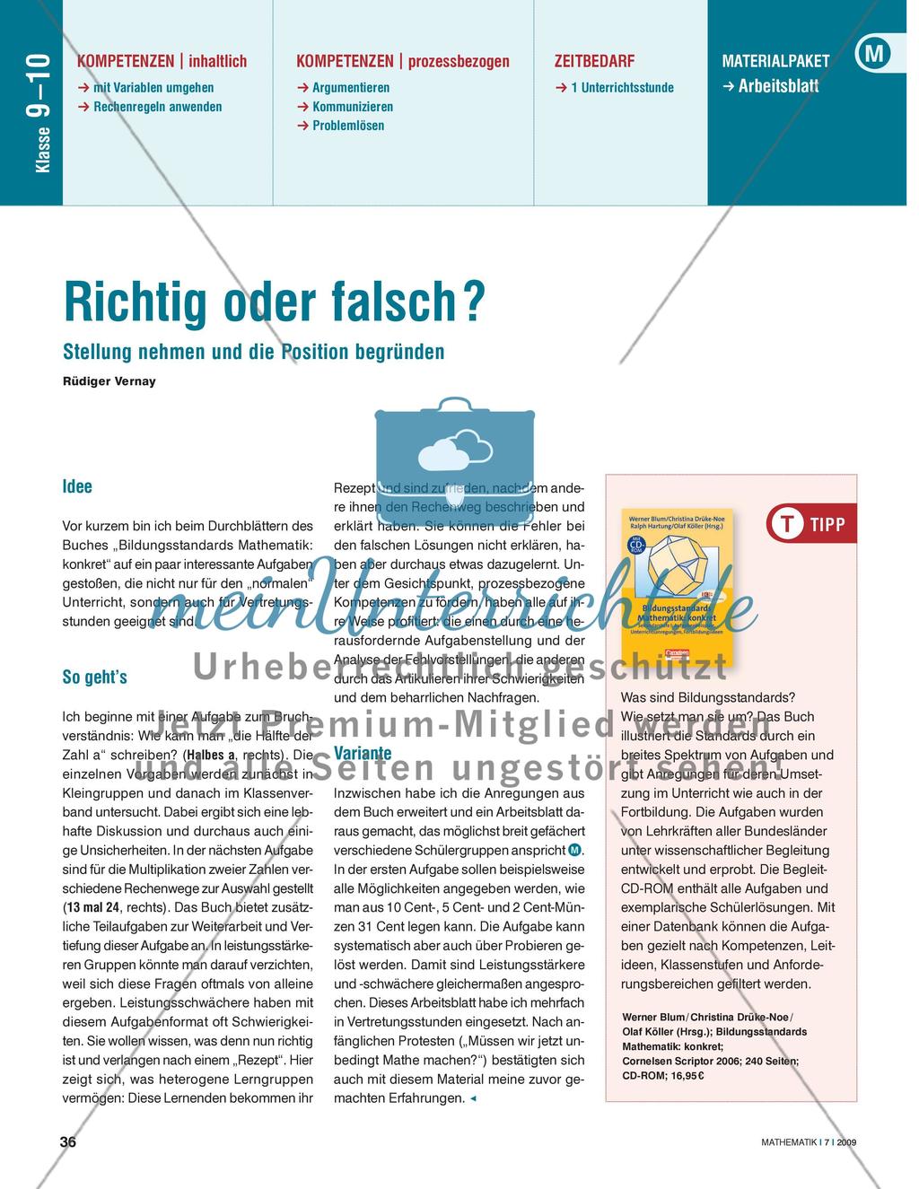 Richtig oder falsch? Preview 1