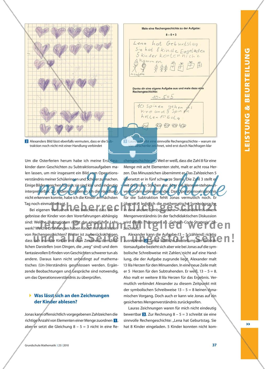 Kinder malen Geschichten zu Minusaufgaben Preview 2