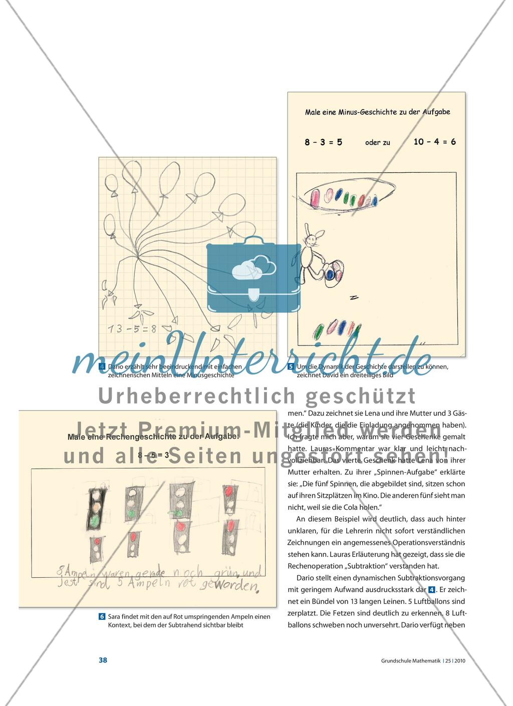 Kinder malen Geschichten zu Minusaufgaben Preview 3