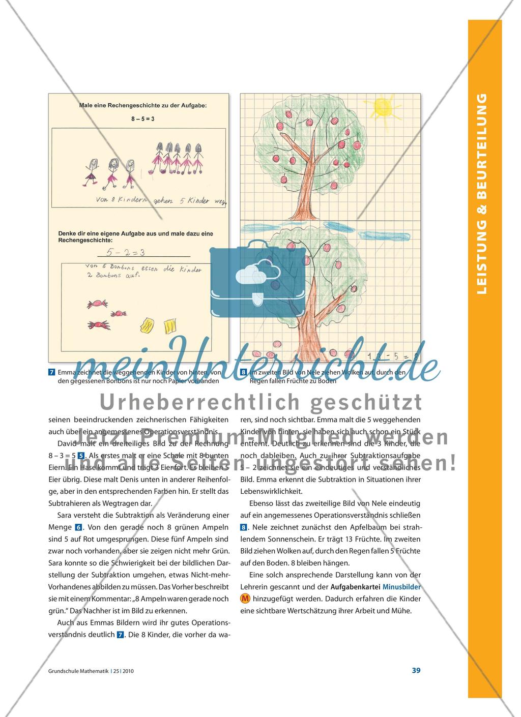 Kinder malen Geschichten zu Minusaufgaben Preview 4