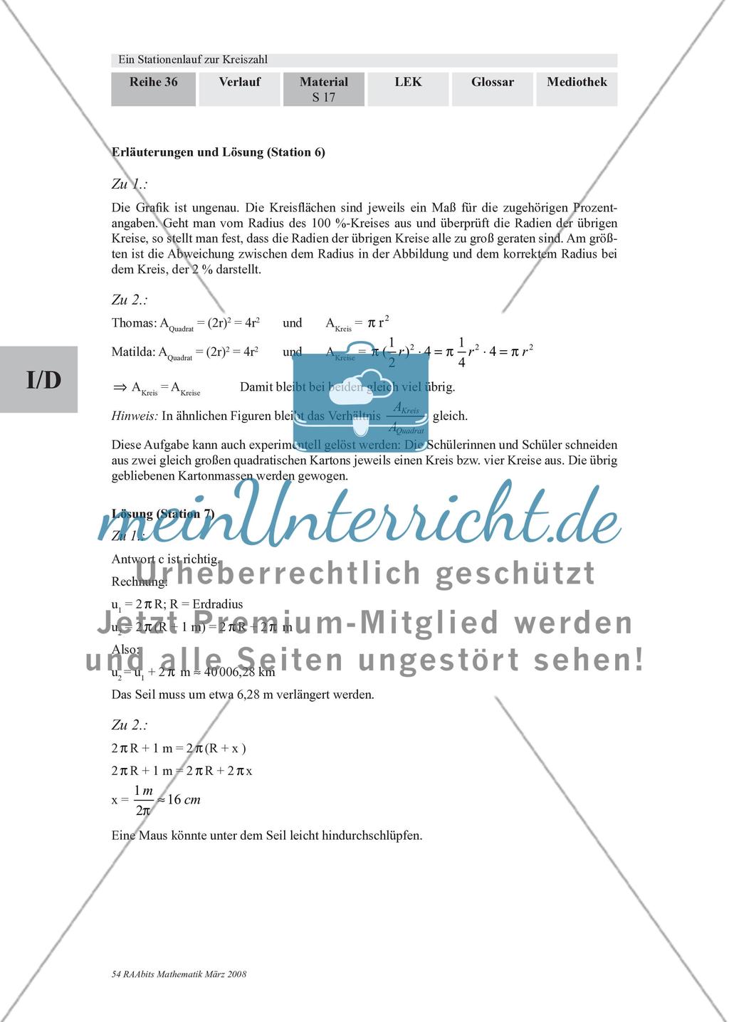 Immer dieses Pi! – Ein Stationenlauf zur Kreiszahl Preview 22