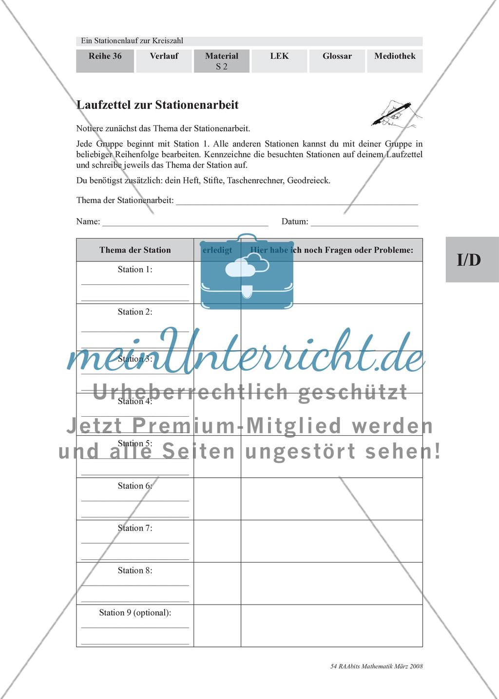 Immer dieses Pi! – Ein Stationenlauf zur Kreiszahl Preview 7