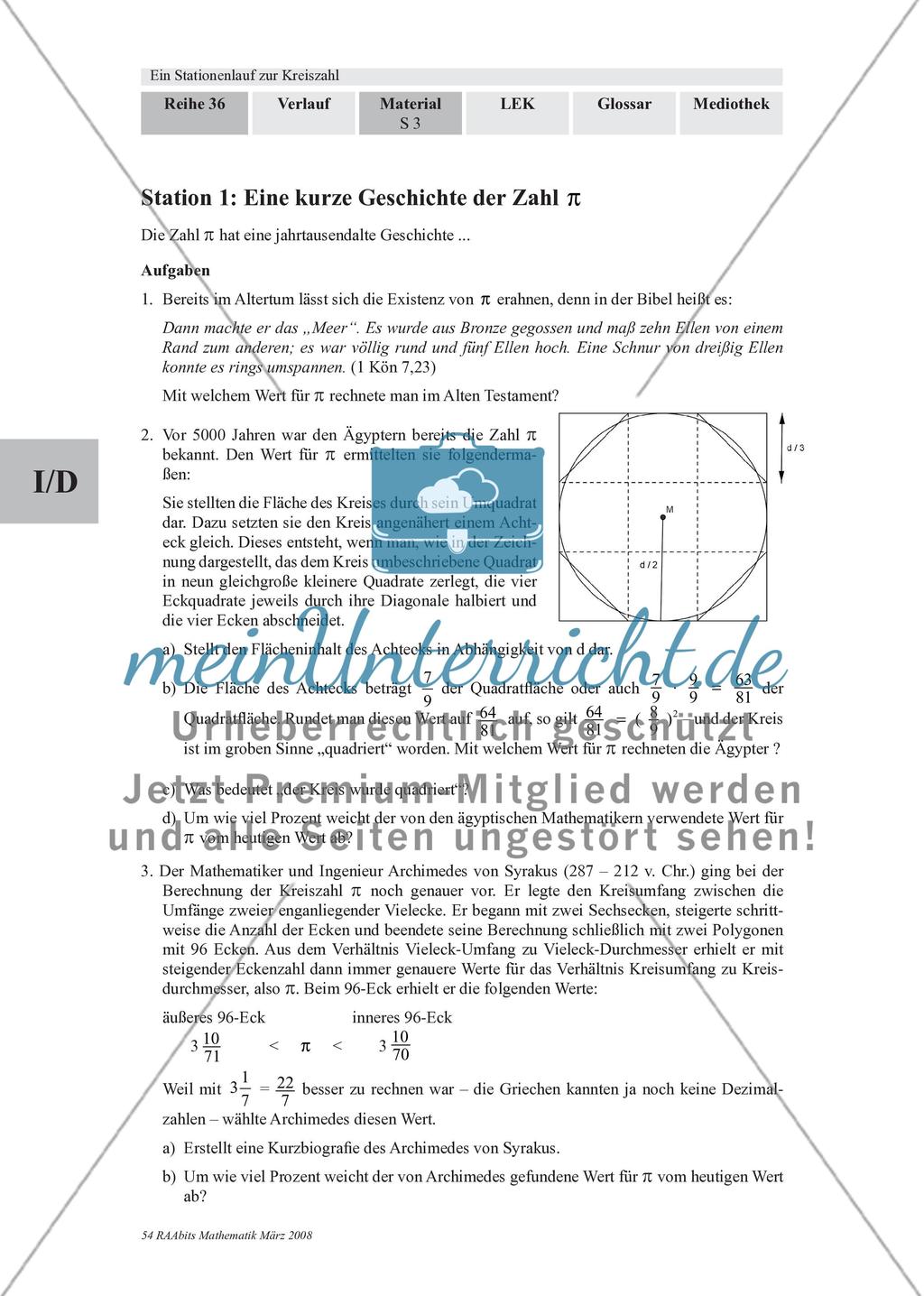 Immer dieses Pi! – Ein Stationenlauf zur Kreiszahl Preview 8