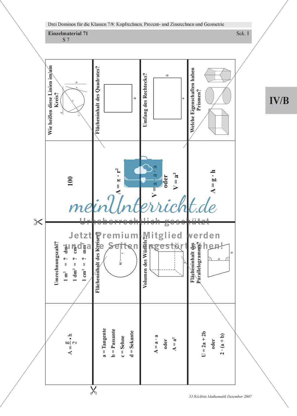 Mathematisches Domino zur Geometrie Preview 3