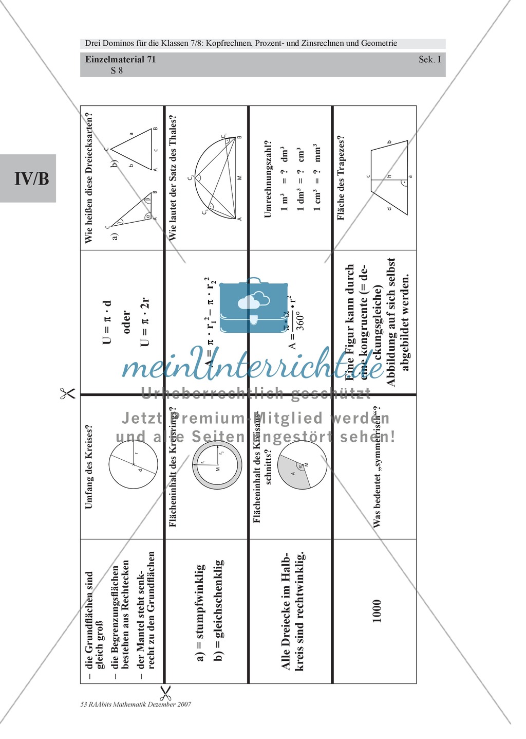 Mathematisches Domino zur Geometrie Preview 4