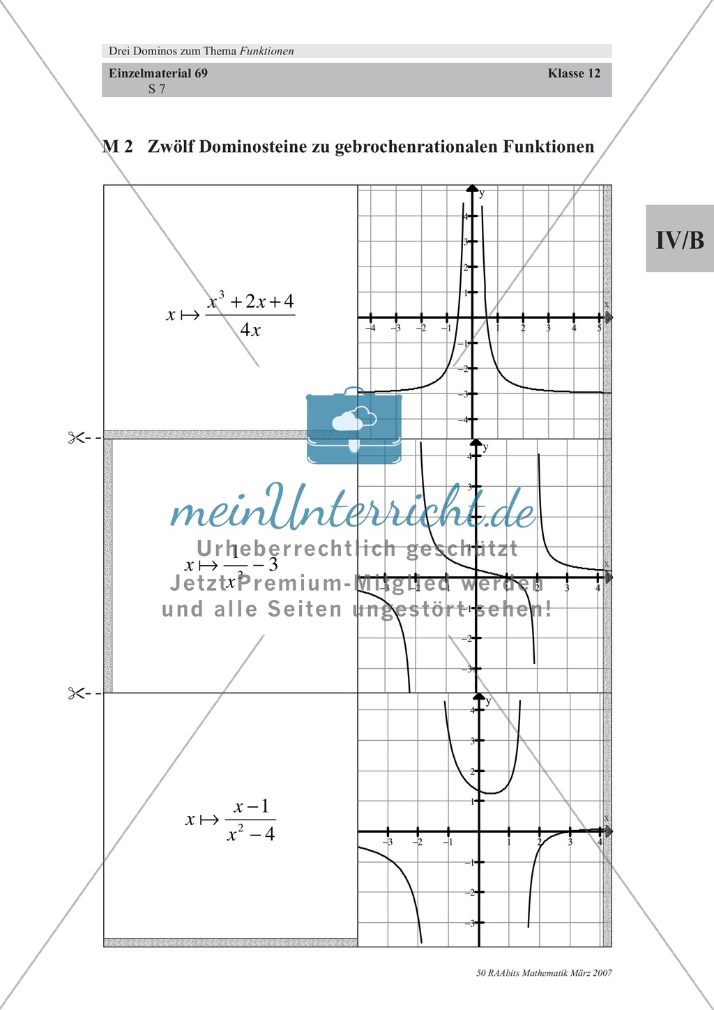 Mathematisches Lernspiel: Domino zu gebrochenrationalen Funktionen Preview 1