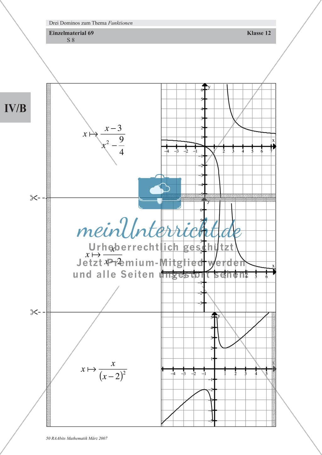 Mathematisches Lernspiel: Domino zu gebrochenrationalen Funktionen Preview 2