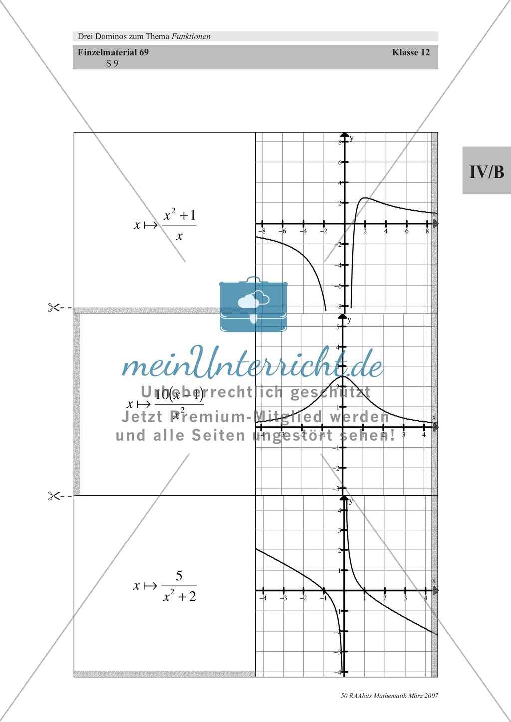 Mathematisches Lernspiel: Domino zu gebrochenrationalen Funktionen Preview 3
