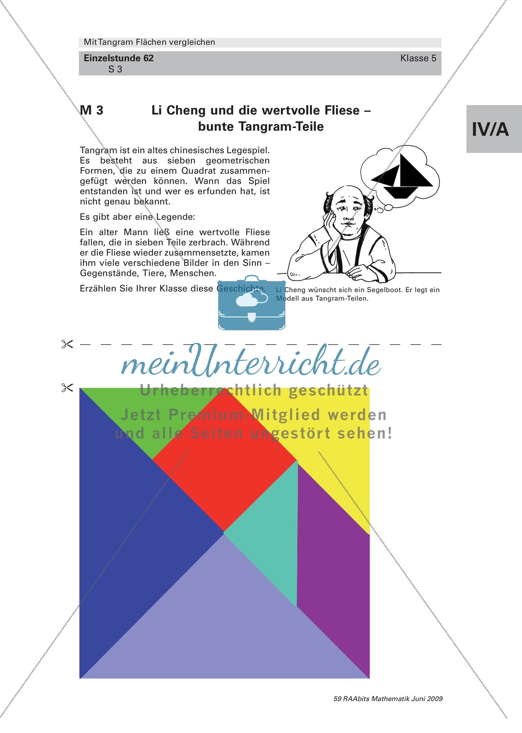 Tangram Flächen: Einführung und erste Annäherung an verschiedene Tangram-Figuren Preview 3