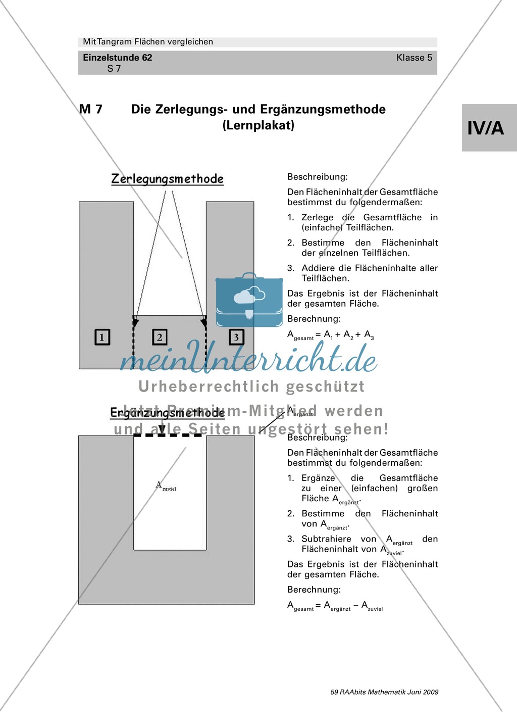 Tangram Flächen: Vergleich verschiedener Flächen und Umfangsberechnung Preview 4