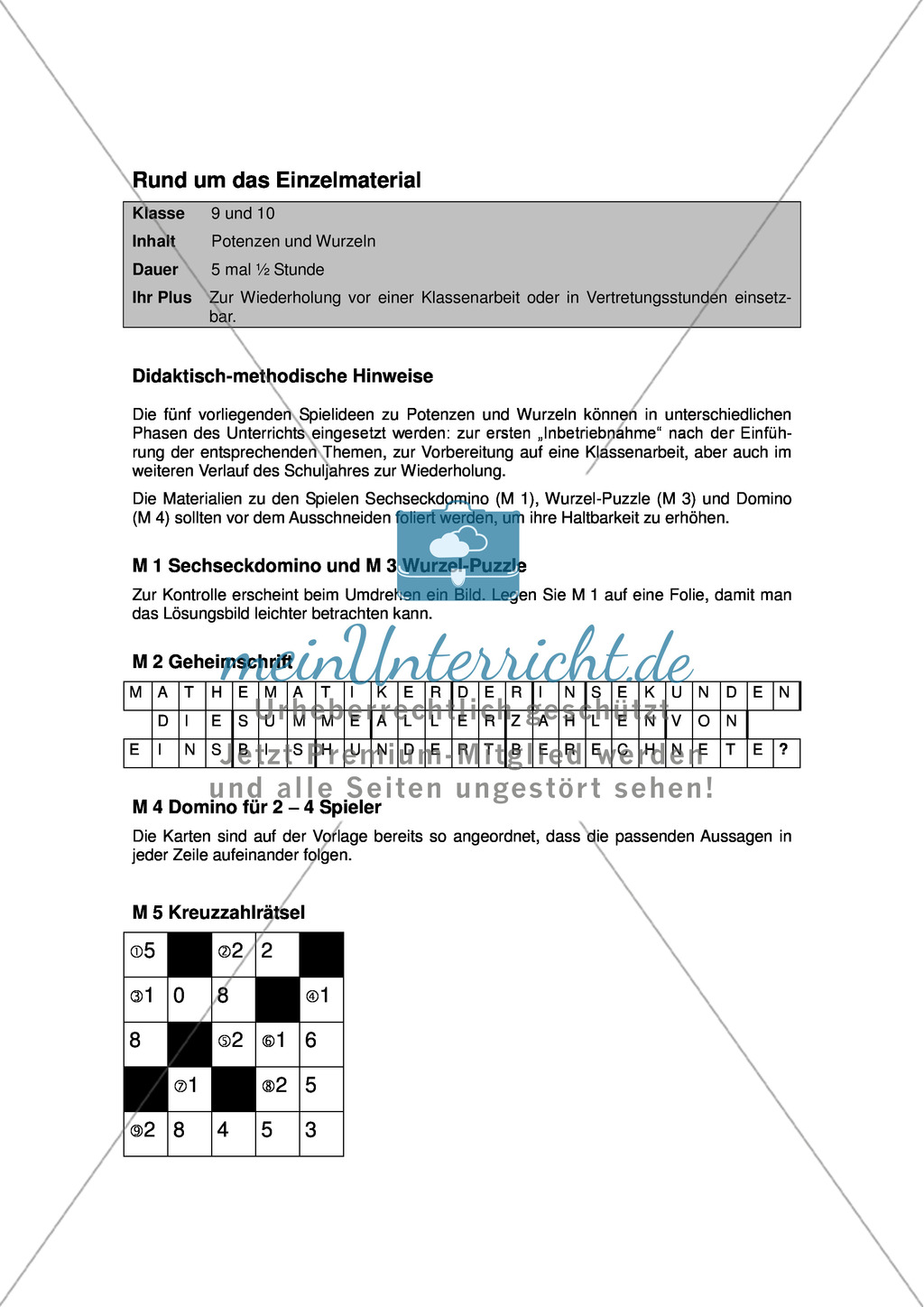 Spielemix zu Potenzen und Wurzeln: Sechseckdomino Preview 3