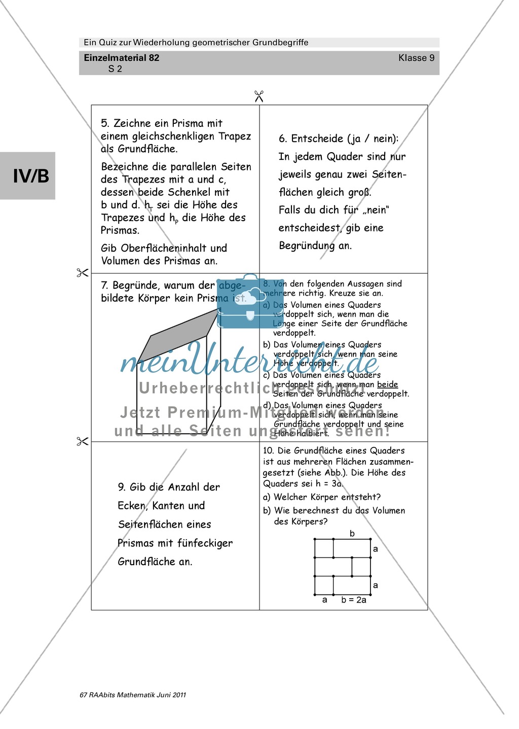 Mathematisches Lernspiel: Quiz zur Wiederholung geometrischer Grundbegriffe Preview 2