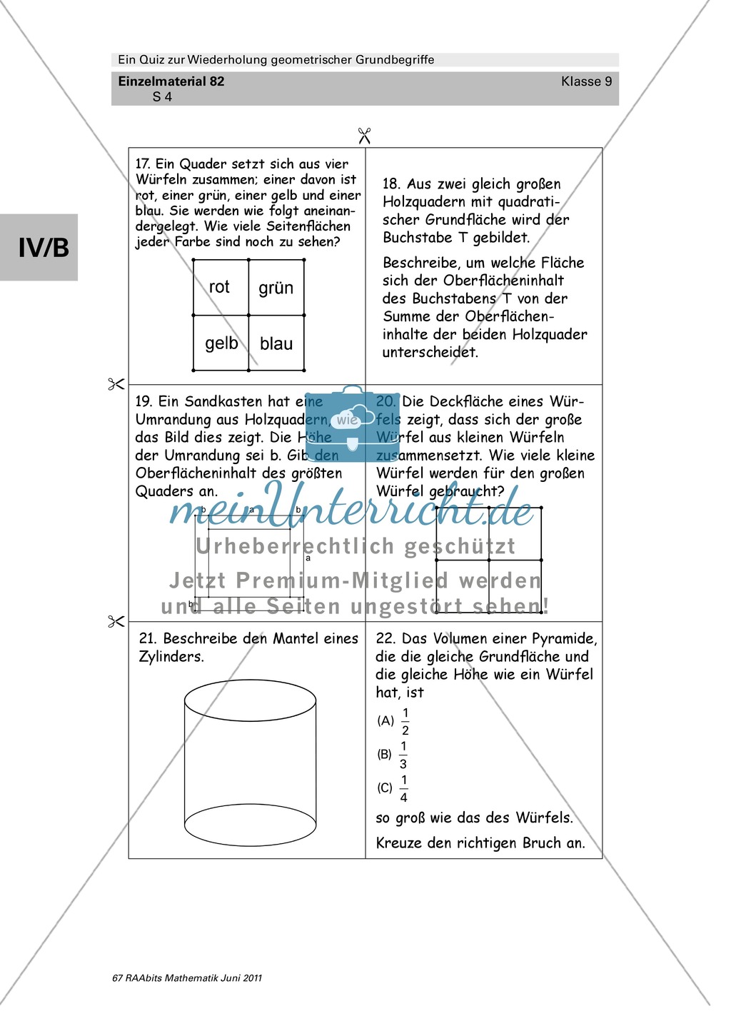 Mathematisches Lernspiel: Quiz zur Wiederholung geometrischer Grundbegriffe Preview 4