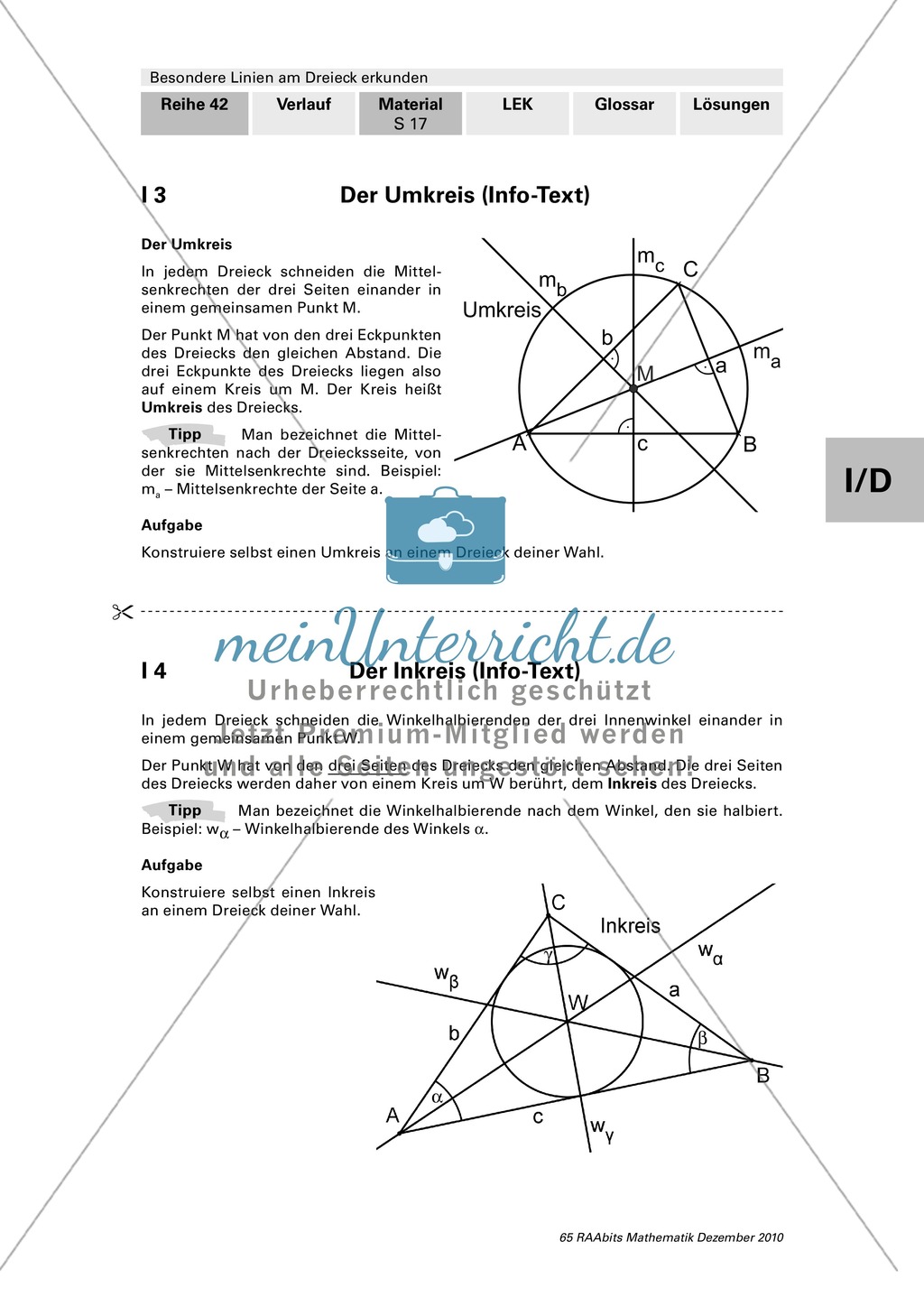 Mittelsenkrechten und Umkreis im Dreieck: Einführung, Defintion und Aufgaben Preview 8