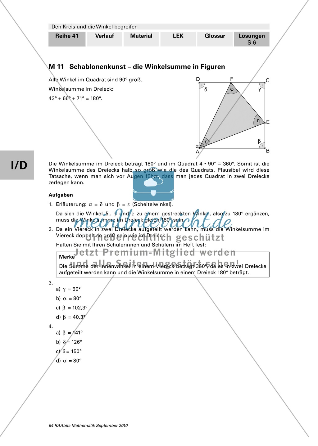 Winkelbeziehungen und Winkelsummen in Figuren Preview 4