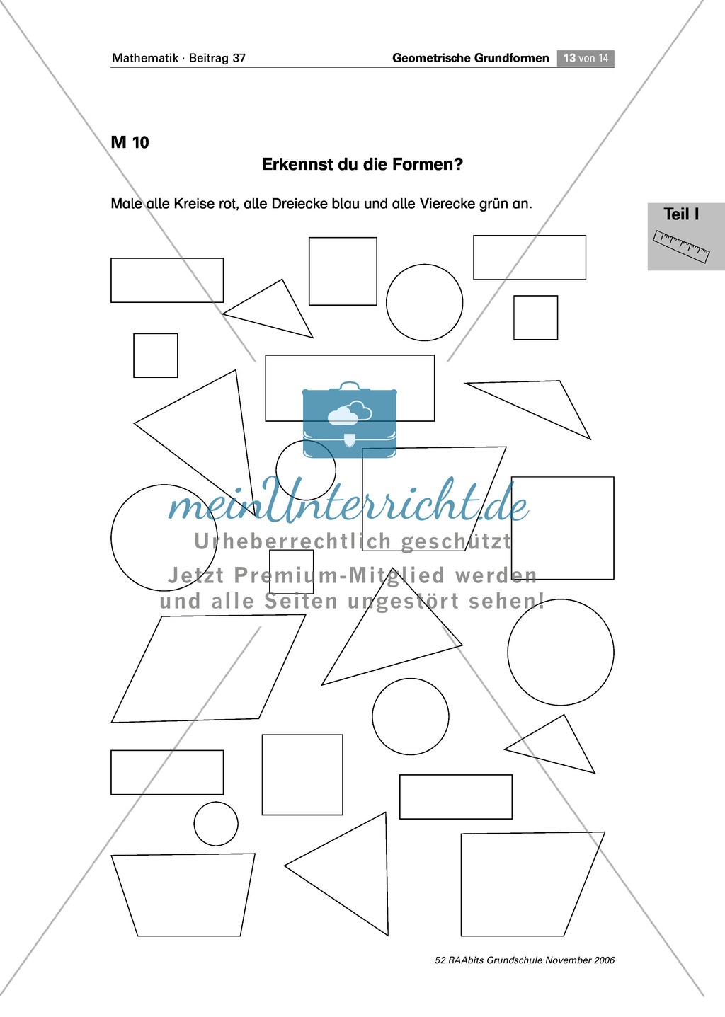 Geometrie: Geometrischen Grundformen erfühlen, legen, malen, erkennen und benennen Preview 8